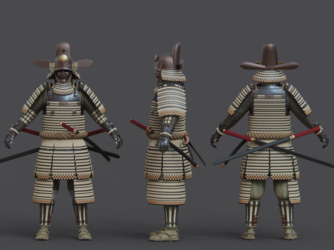 08-ancient japanese armor 3D model_11