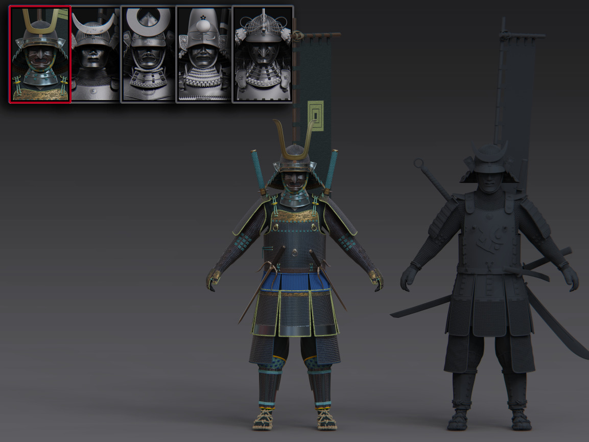 08-ancient japanese armor 3D model_1