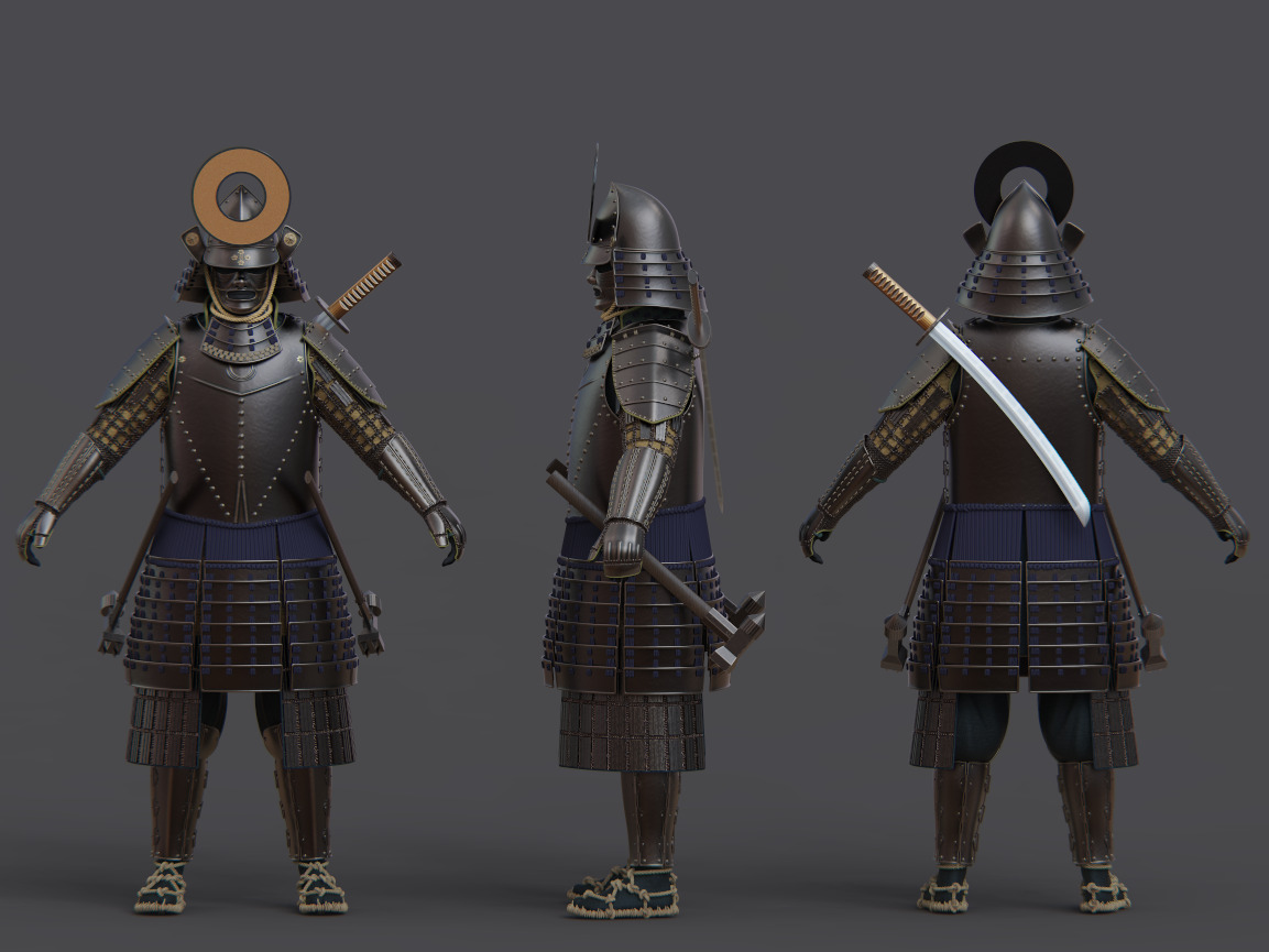 08-ancient japanese armor 3D model_8