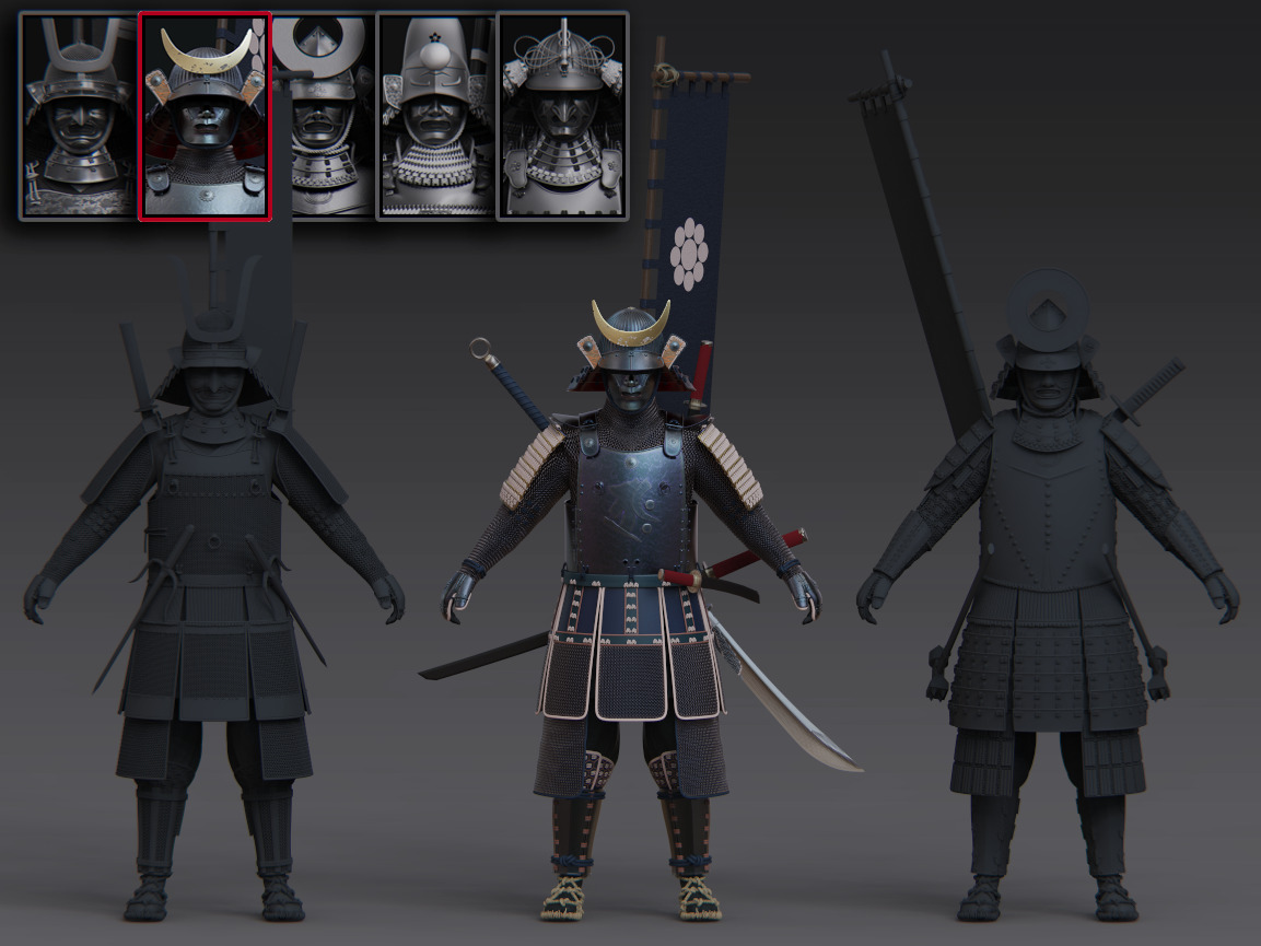 08-ancient japanese armor 3D model_4
