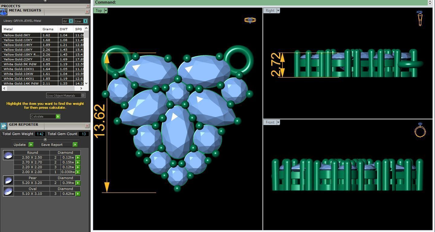 Gems Stone Pendent 3d Model and Render 28 3D print model_3