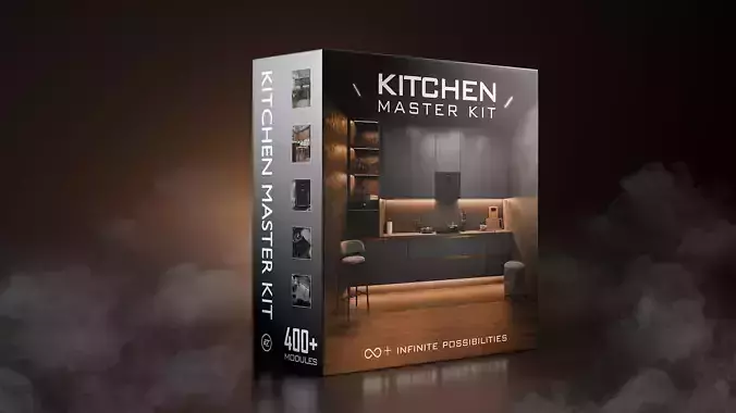 Kitchen Master Kit Modular Low-poly 3D model