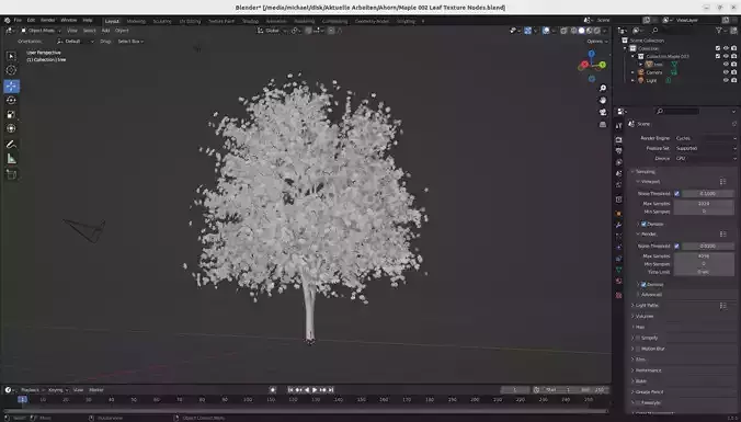 tree model maple - all textures by nodes