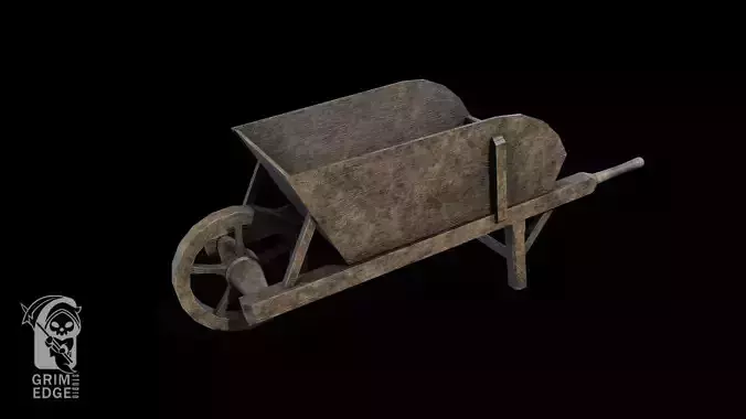 Wooden Cart Low-poly 3D model