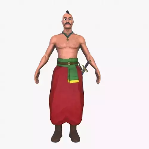 Ukrainian Cossack Low-poly 3D model