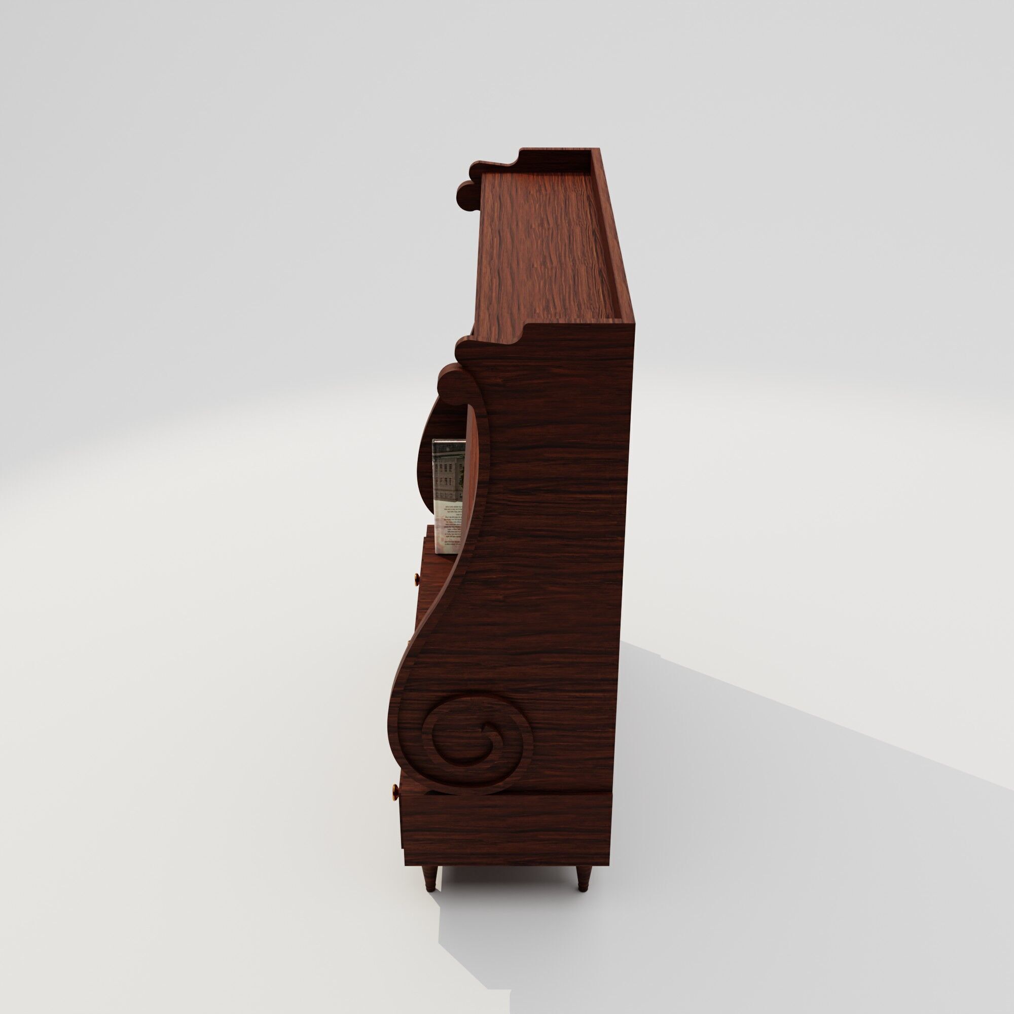 3D model Wooden Bookshelf Showcase with Books VR / AR / low-poly | CGTrader