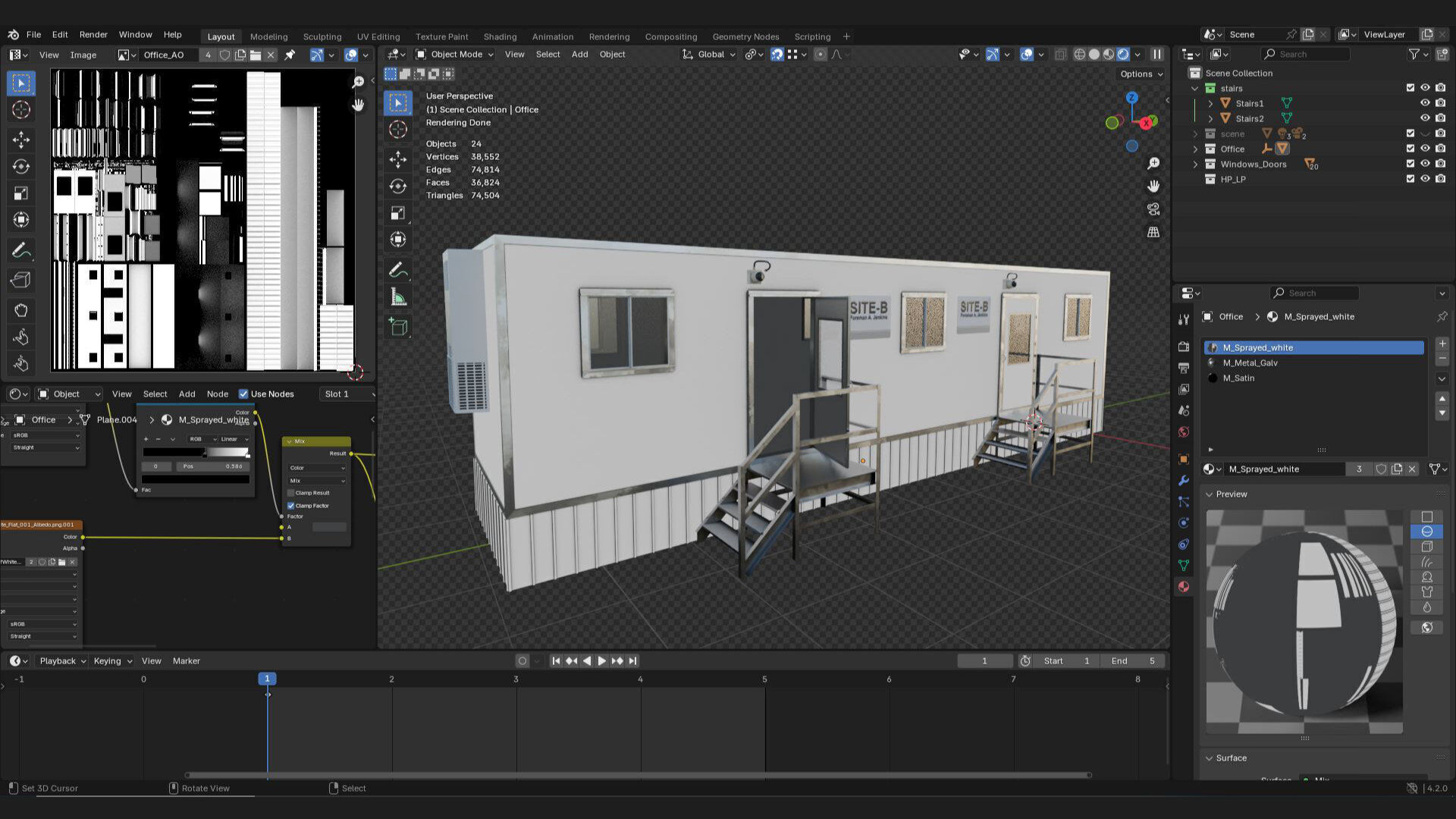 Construction Site Mobile Portable Office 3D Model 3D model_7