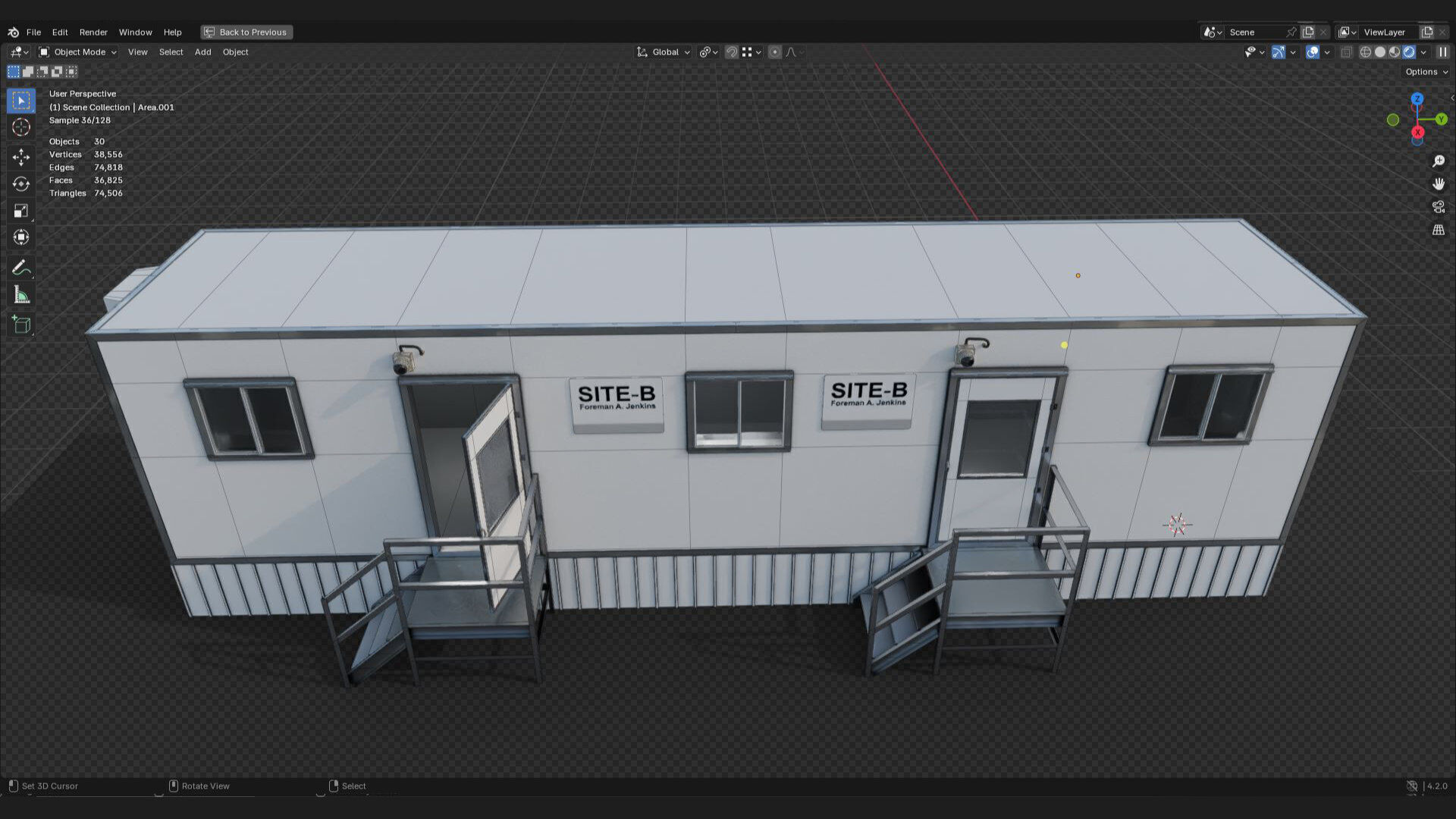 Construction Site Mobile Portable Office 3D Model 3D model_3