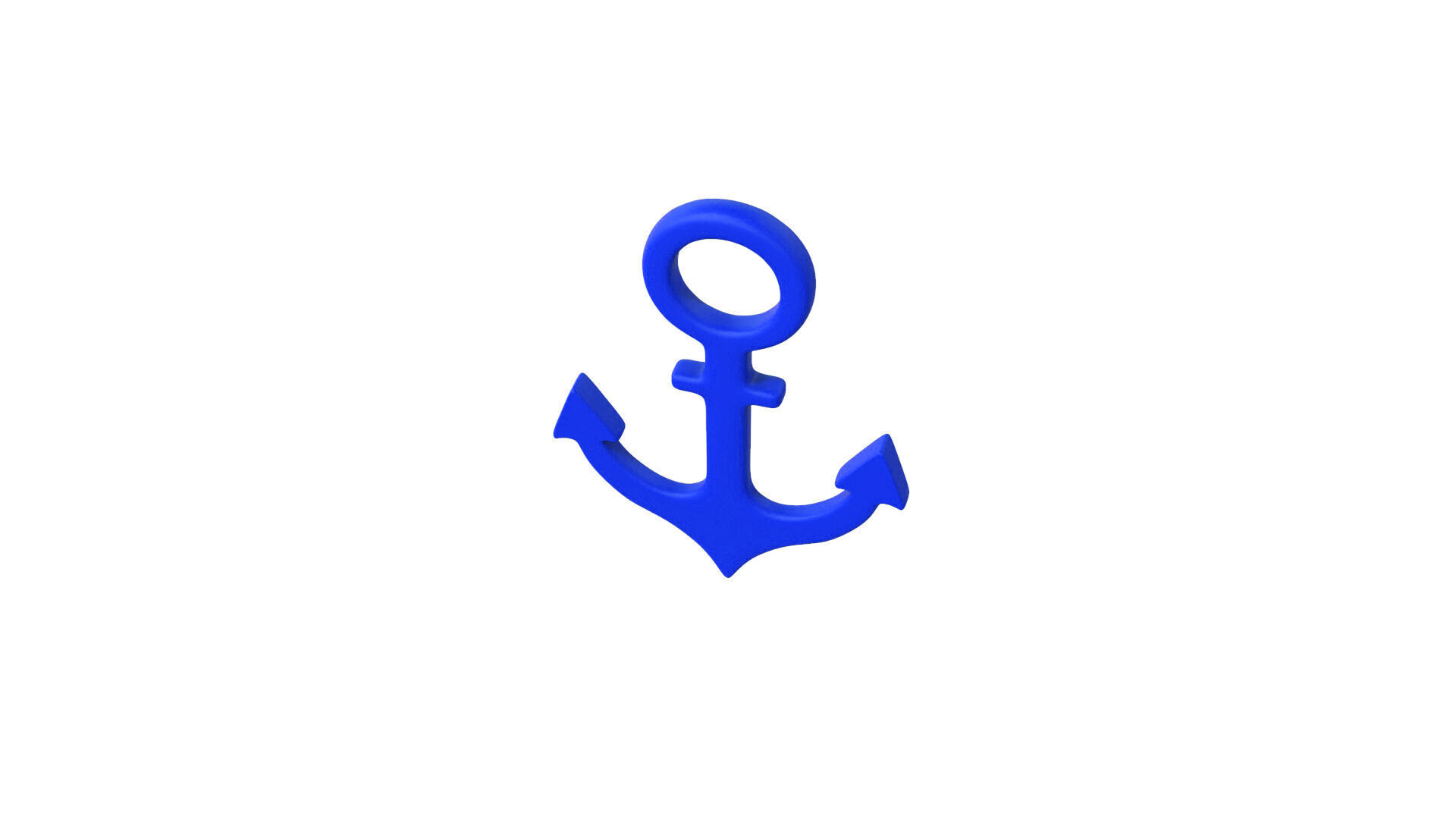 Anchor Blue Symbols Low-poly 3D model_4