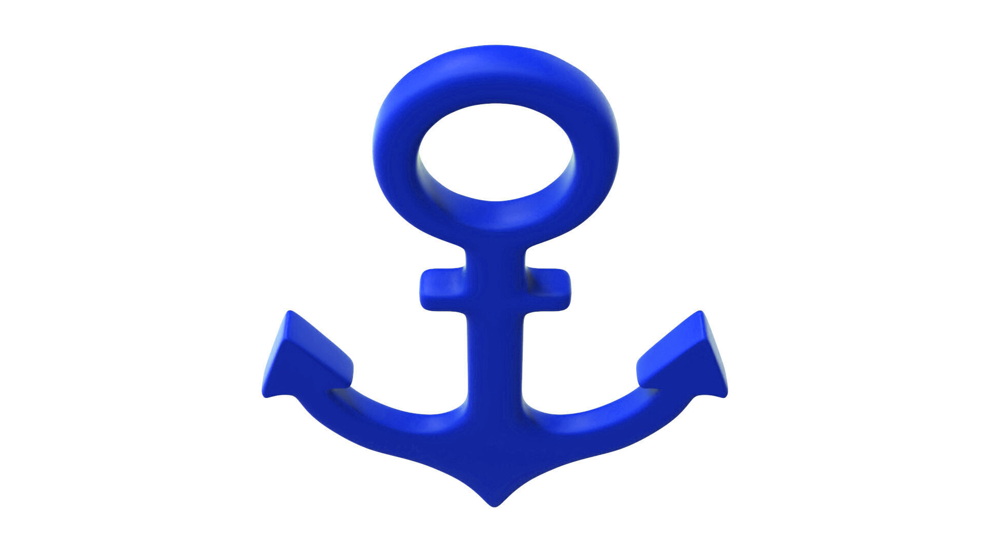 Anchor Blue Symbols Low-poly 3D model_7