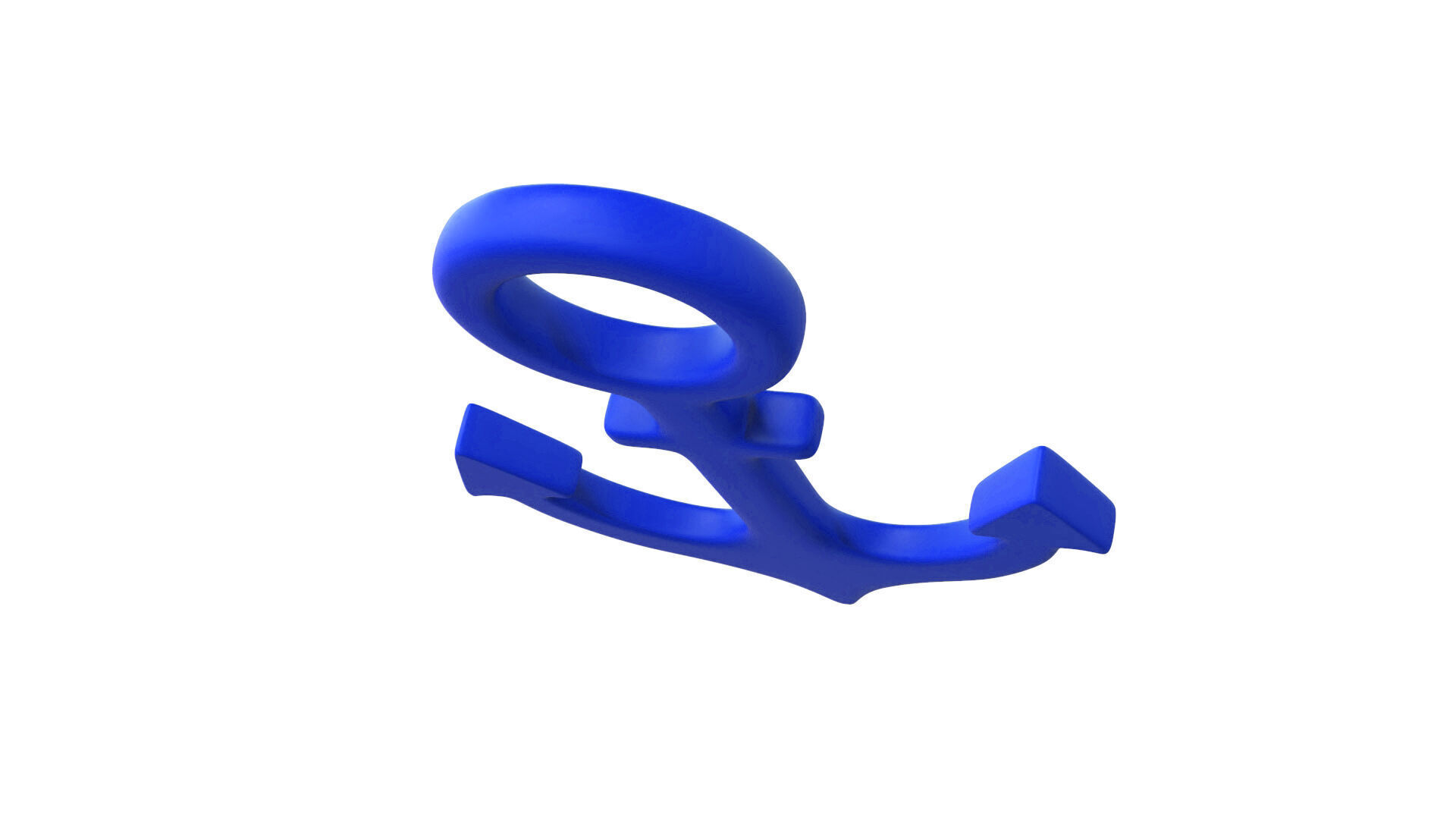 Anchor Blue Symbols Low-poly 3D model_6