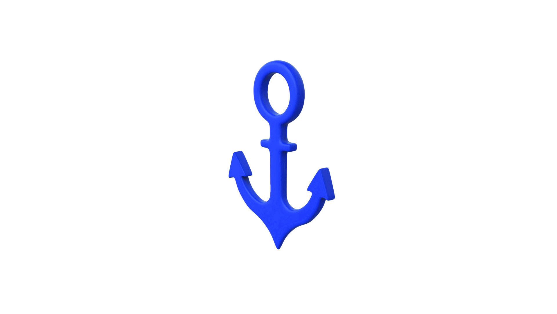 Anchor Blue Symbols Low-poly 3D model_1