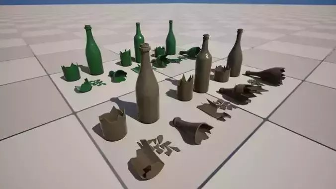 Bottle Pack Low-poly 3D model