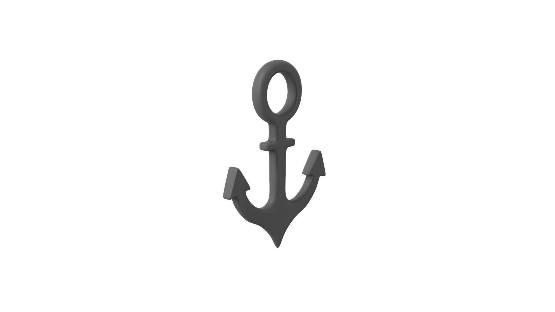 Anchor Black Symbols Low-poly 3D model_3