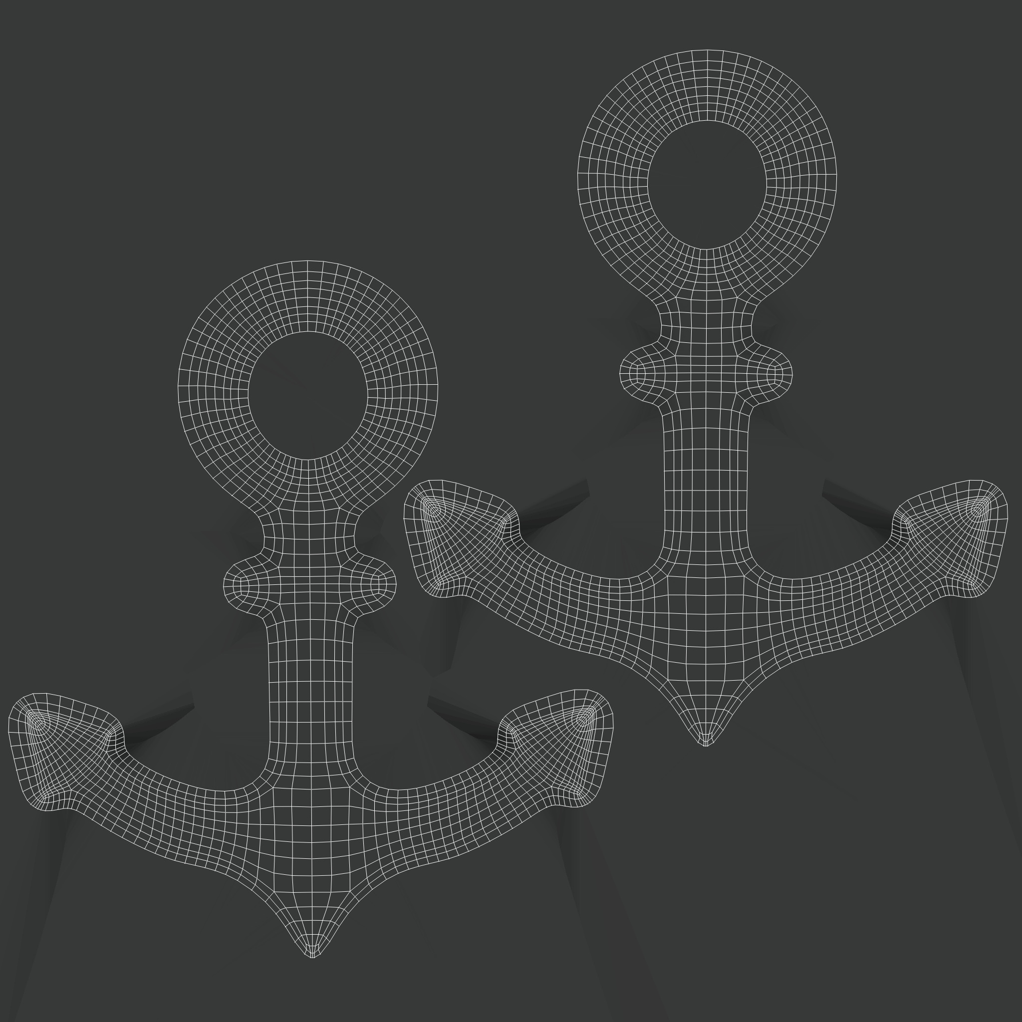 Anchor Black Symbols Low-poly 3D model_9