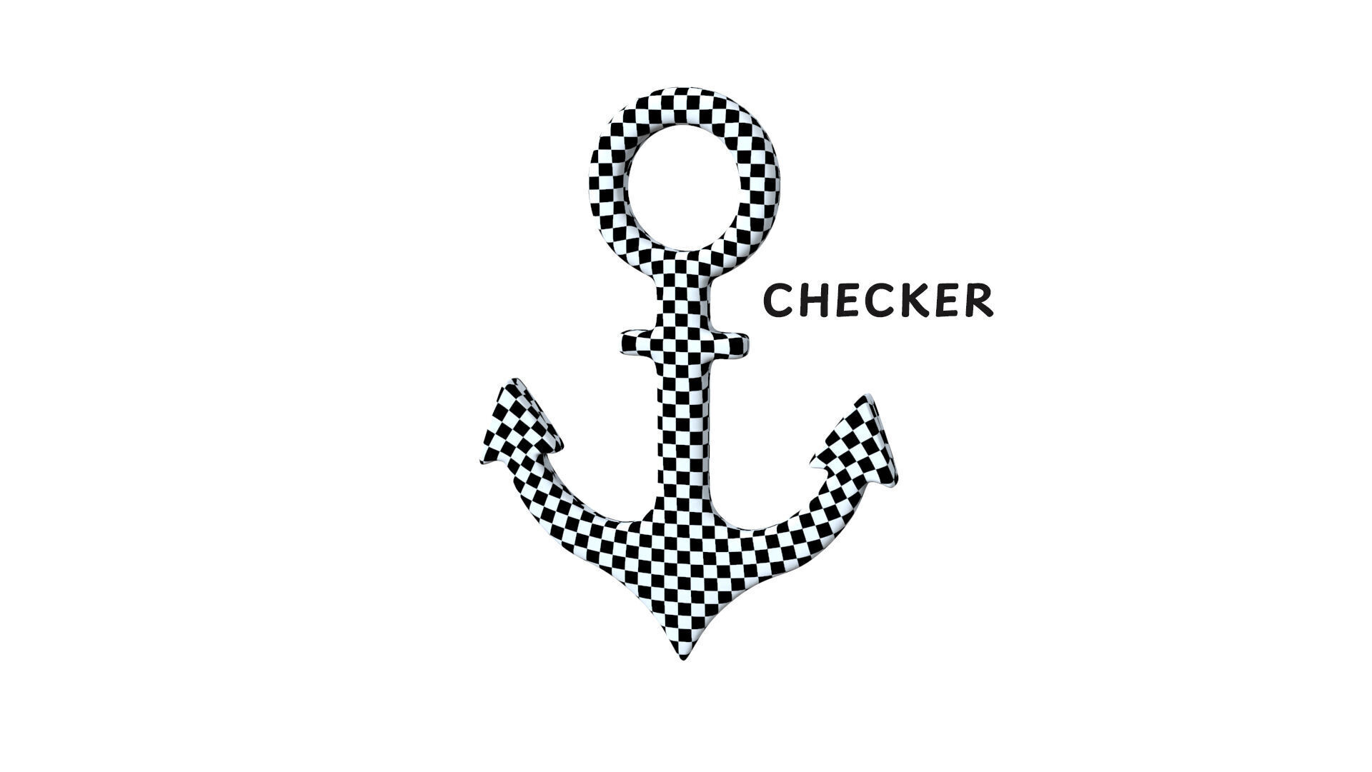 Anchor Black Symbols Low-poly 3D model_8