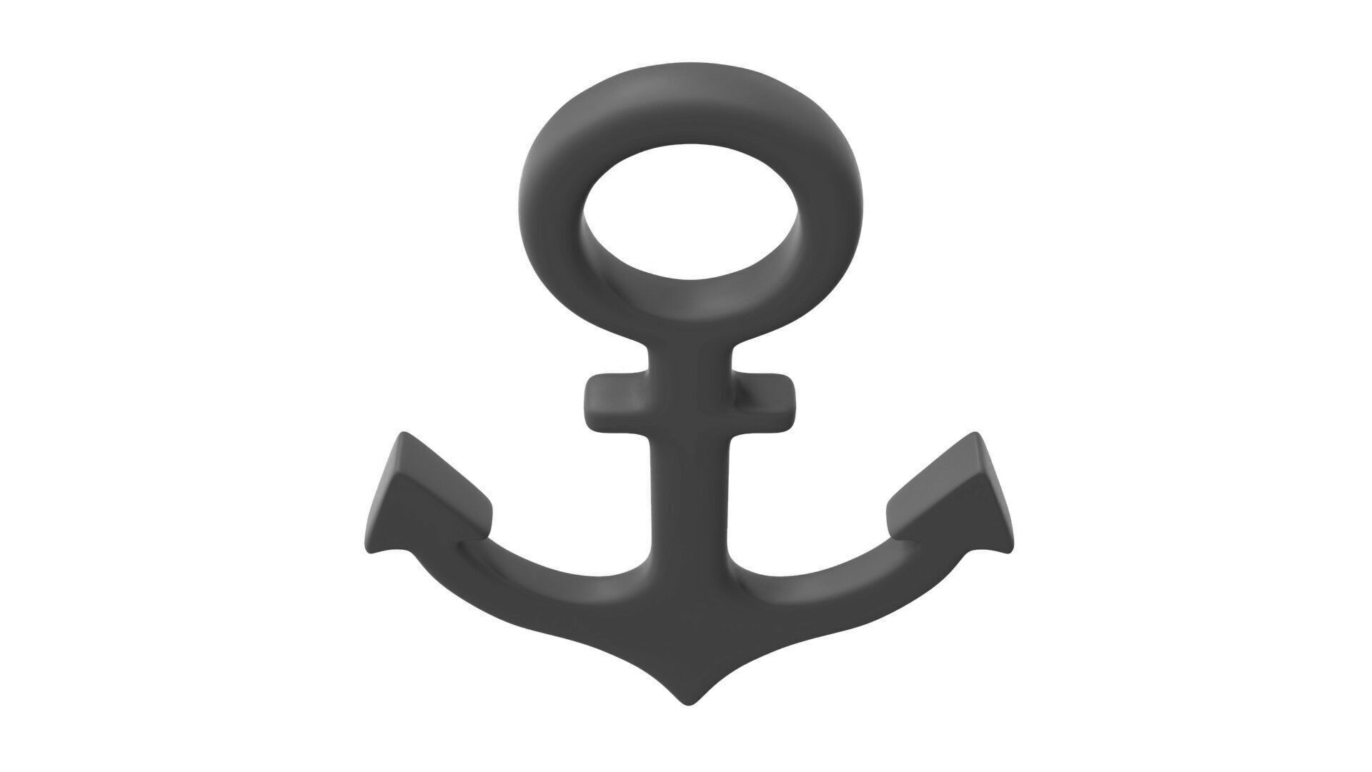 Anchor Black Symbols Low-poly 3D model_7