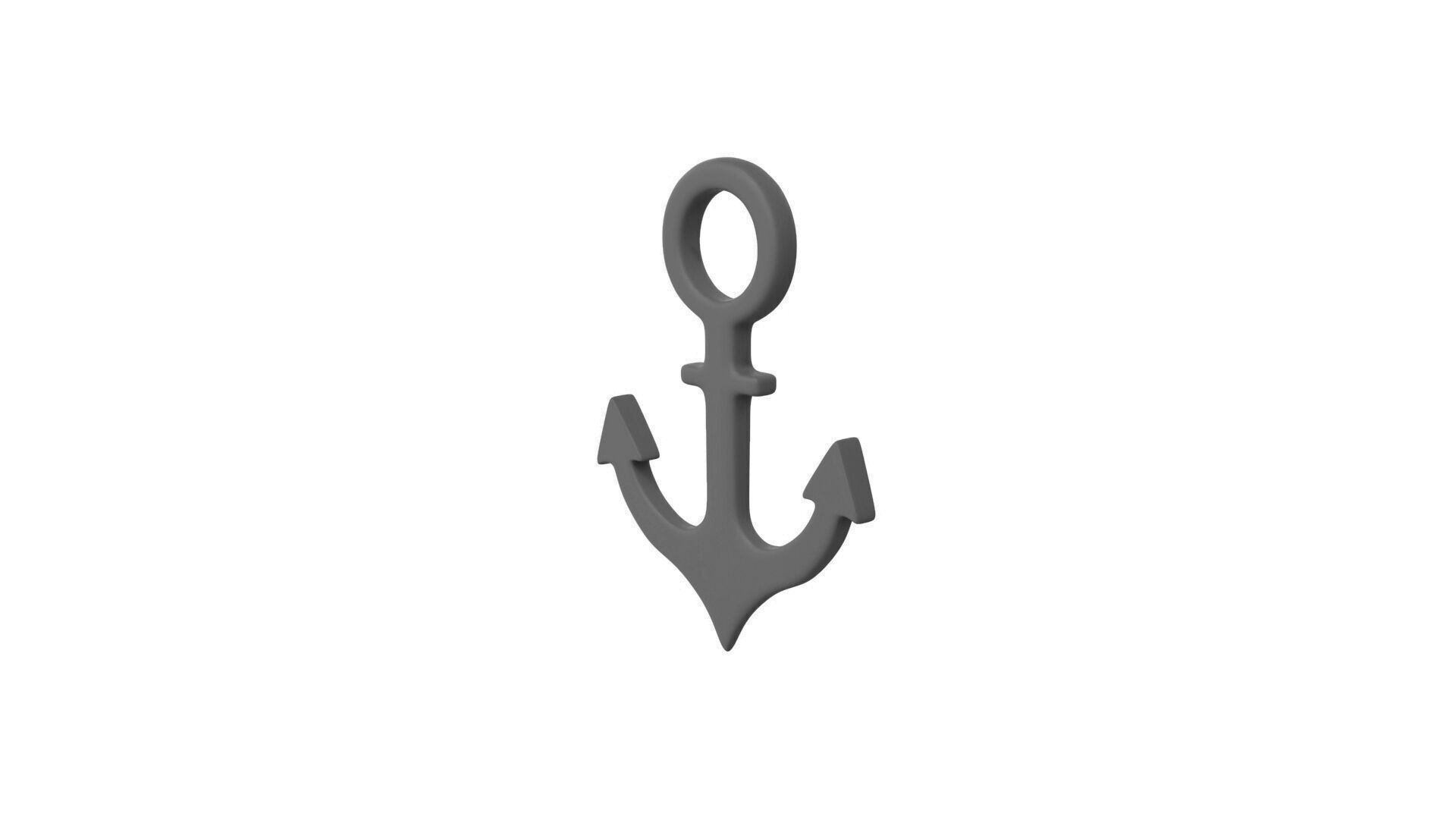 Anchor Black Symbols Low-poly 3D model_1