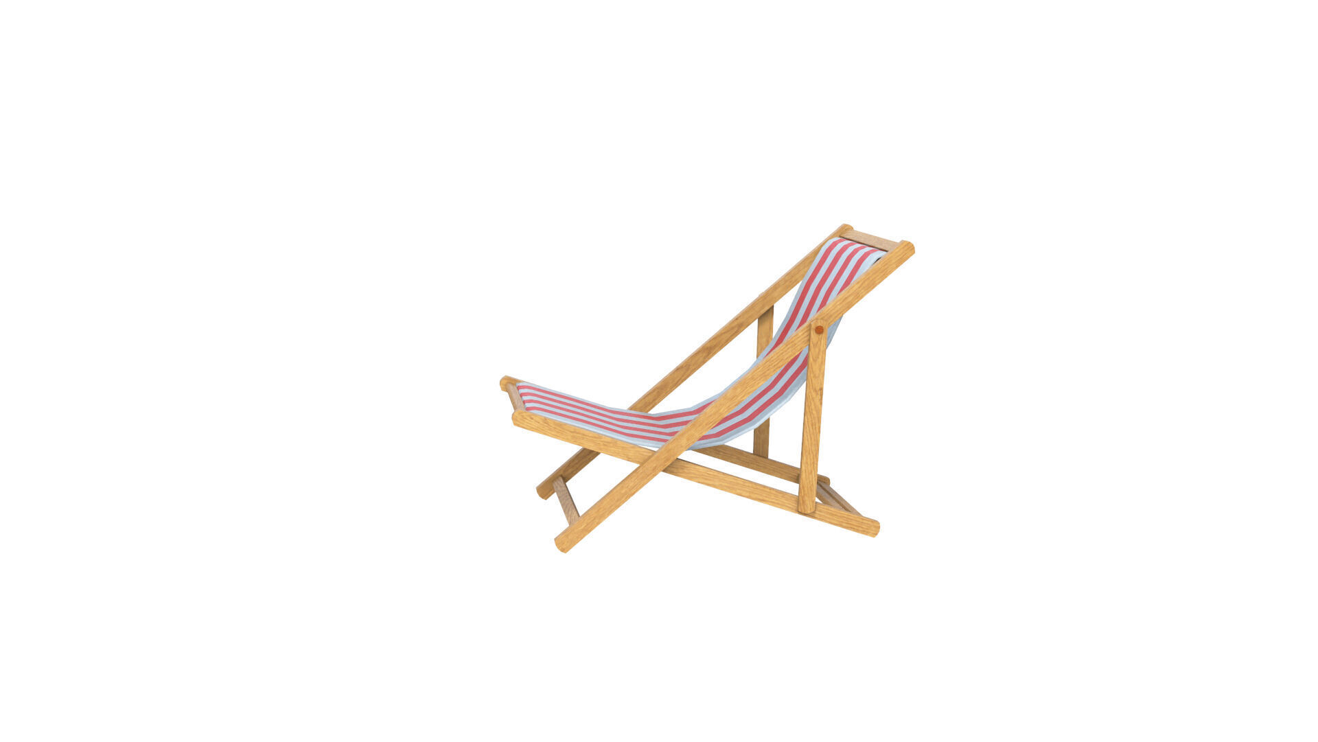 Low Poly - Beach Chair  Low-poly 3D model_4