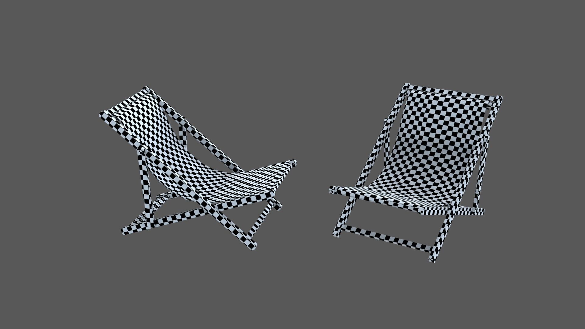 Low Poly - Beach Chair  Low-poly 3D model_9