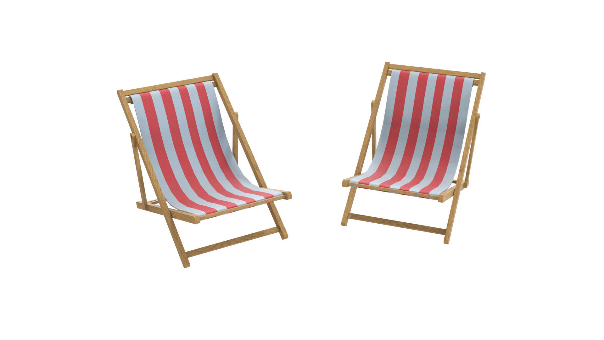 Low Poly - Beach Chair  Low-poly 3D model_7