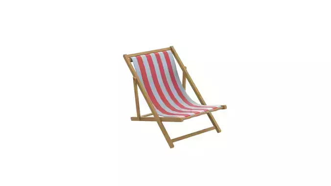 Low Poly - Beach Chair  Low-poly 3D model