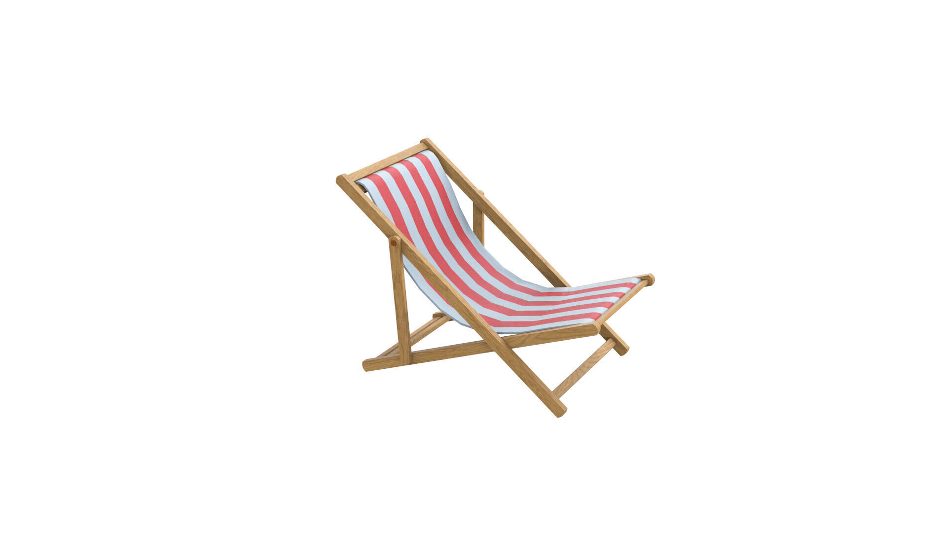 Low Poly - Beach Chair  Low-poly 3D model_1