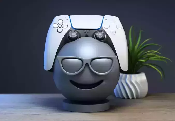Emoji smiling face with sunglasses Emoji ps5 controller stand