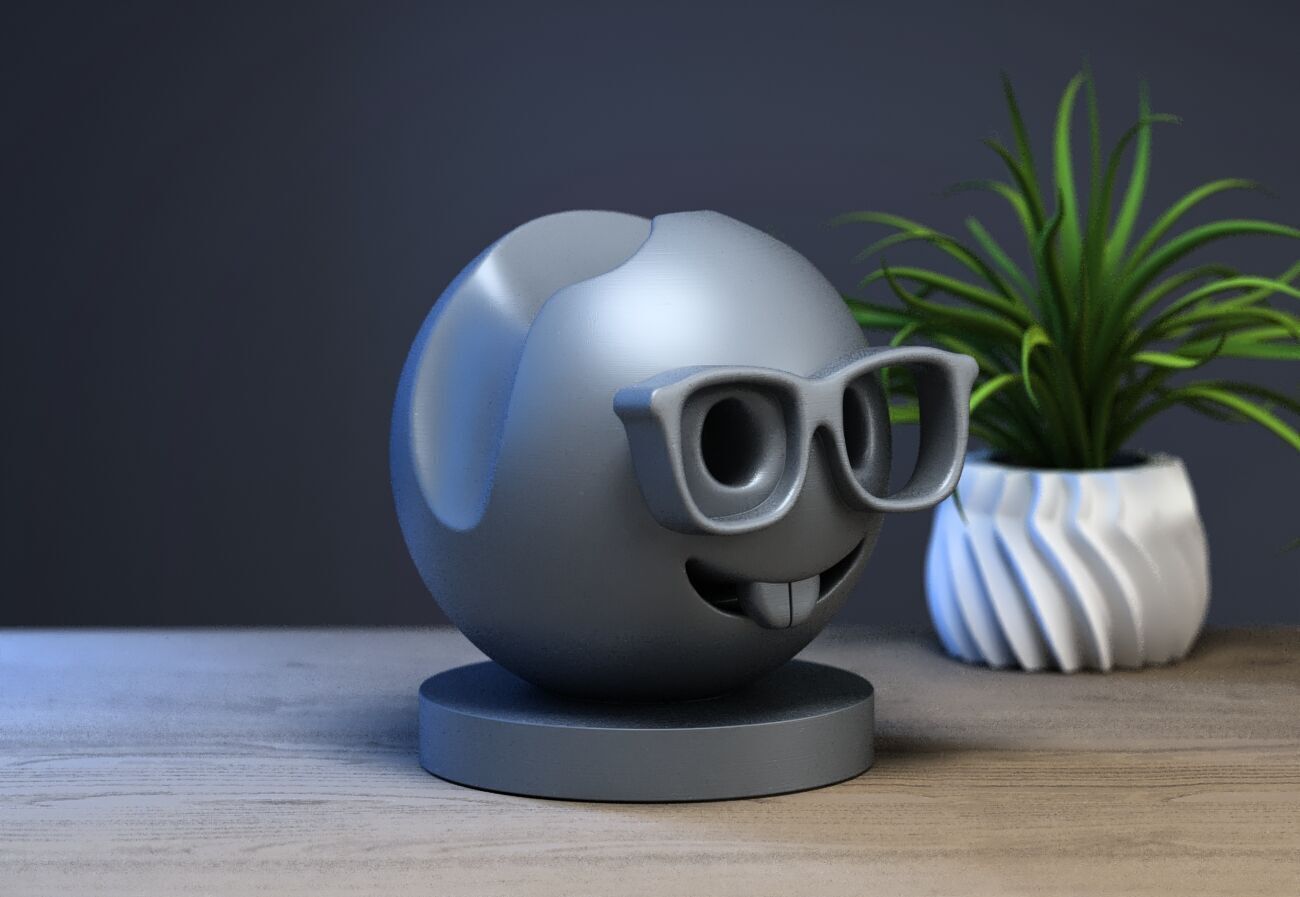 Emoji nerd face Emoji ps5 controller stand Emoji ps5 controller  3D print model_4