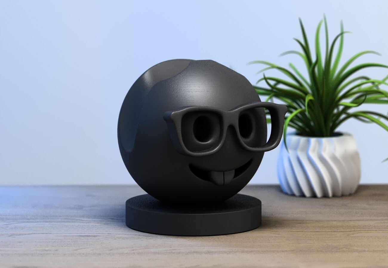 Emoji nerd face Emoji ps5 controller stand Emoji ps5 controller  3D print model_2