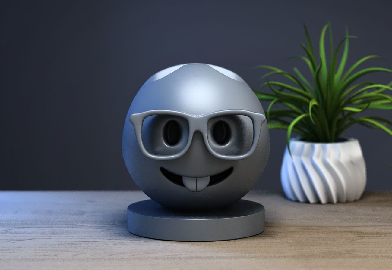 Emoji nerd face Emoji ps5 controller stand Emoji ps5 controller  3D print model_1