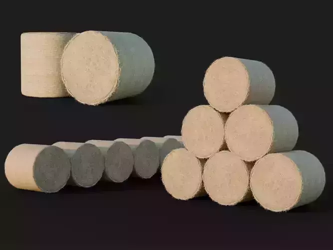 agriculture straw hay bale 3d prop for rural farm