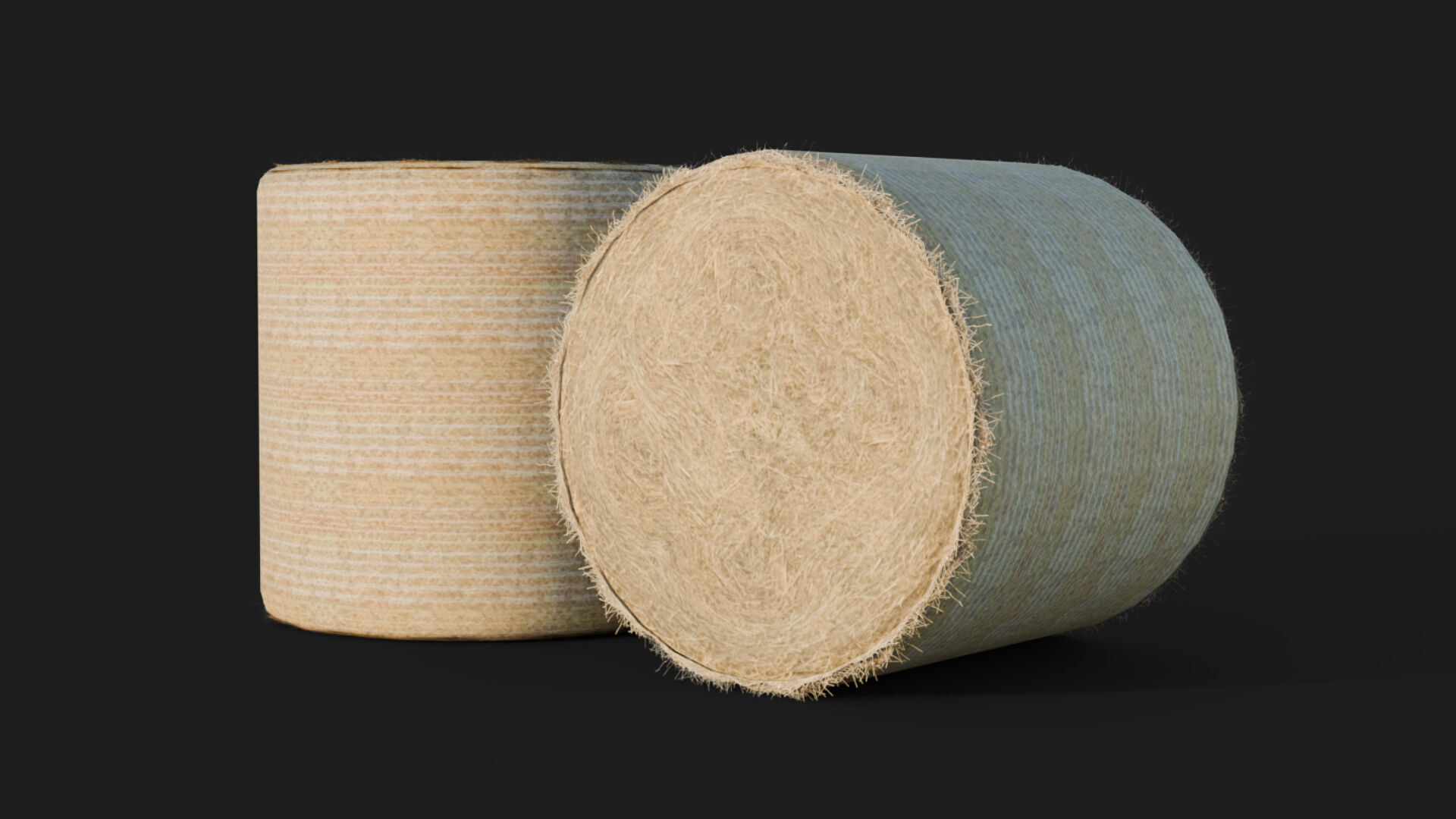 agriculture straw hay bale 3d prop for rural farm Low-poly 3D model_3