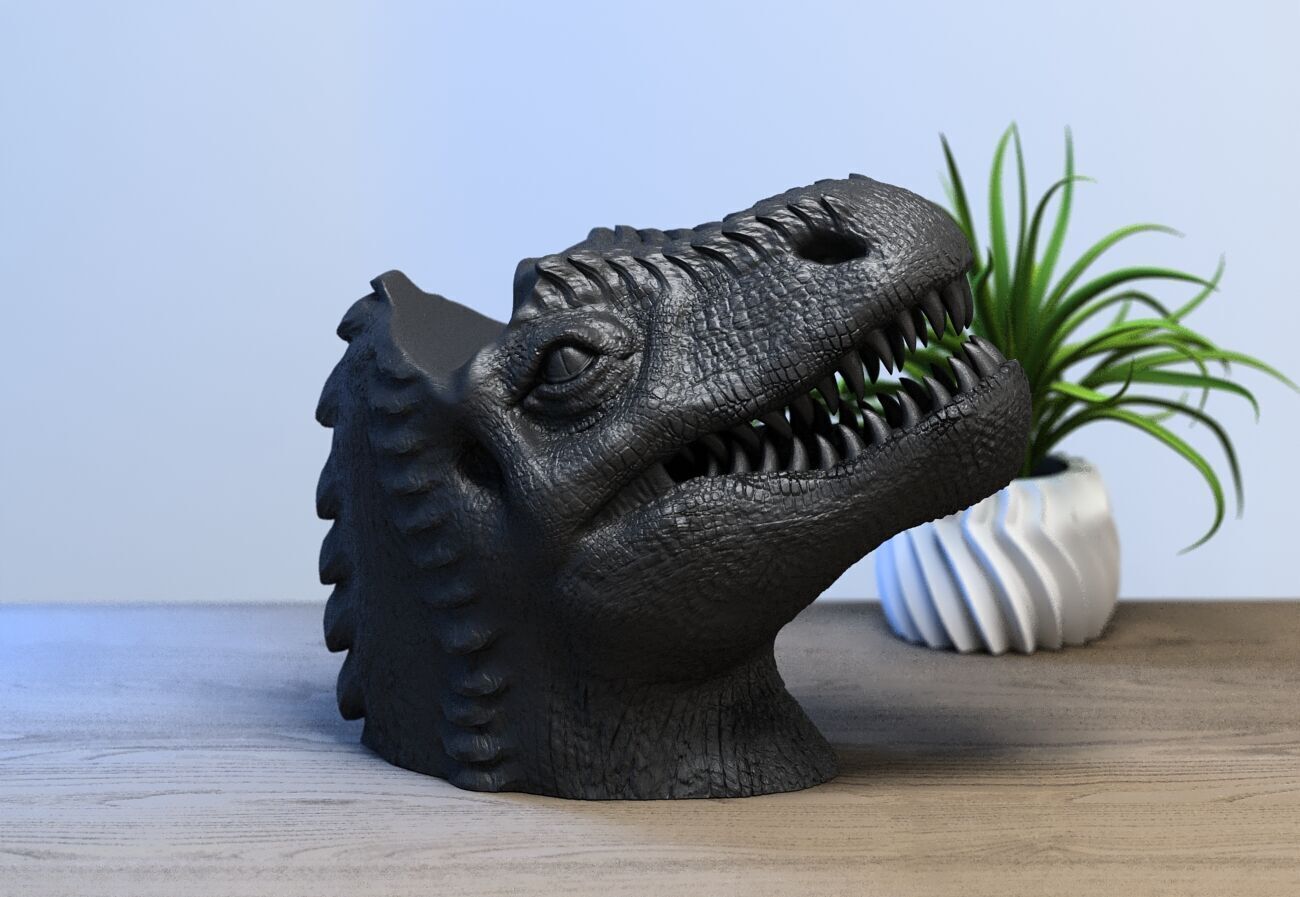 Ps5 controller dinosaur stand dinosaur dragon bust ps5controller 3D print model_2