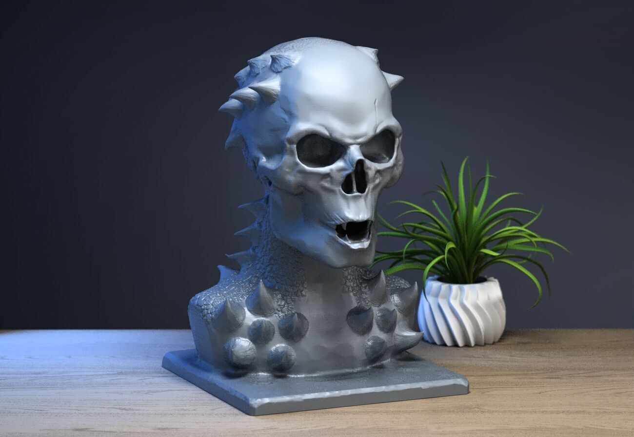 Robot dragon Skull Headphone Stand Cyborg Headset Stand 3D print model_1