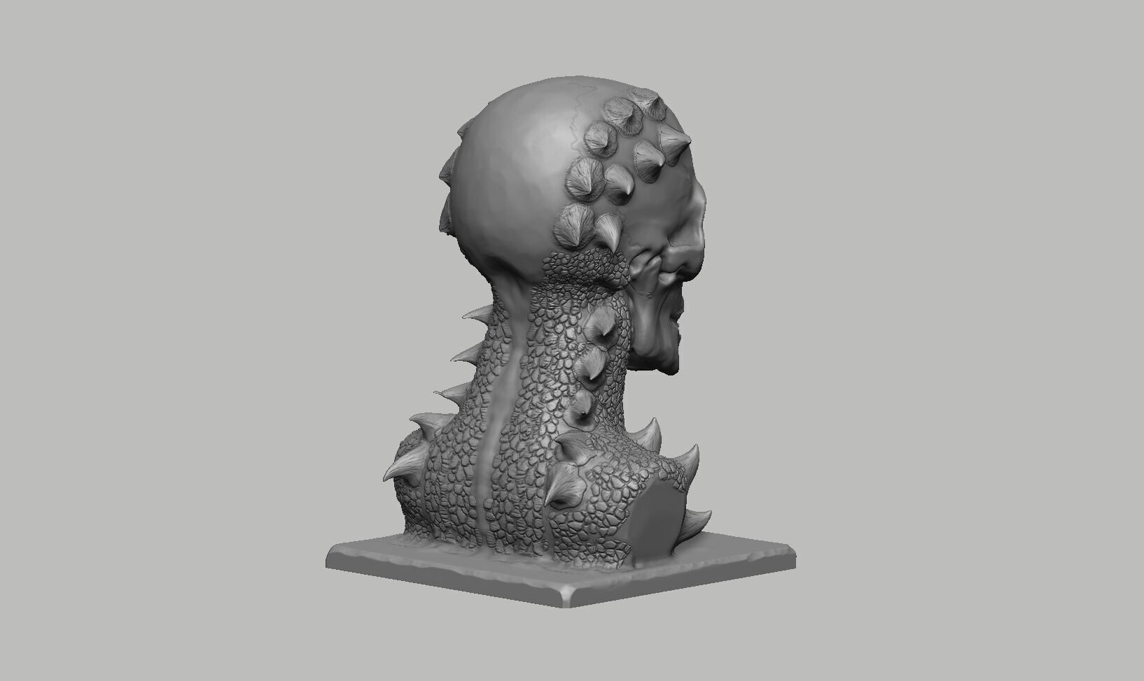 Robot dragon Skull Headphone Stand Cyborg Headset Stand 3D print model_8