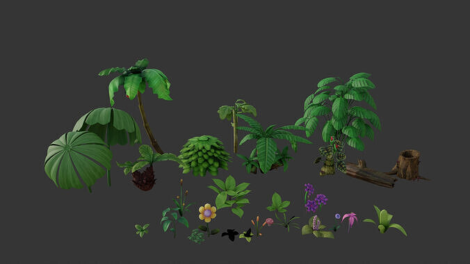 tropical plants 3D model
