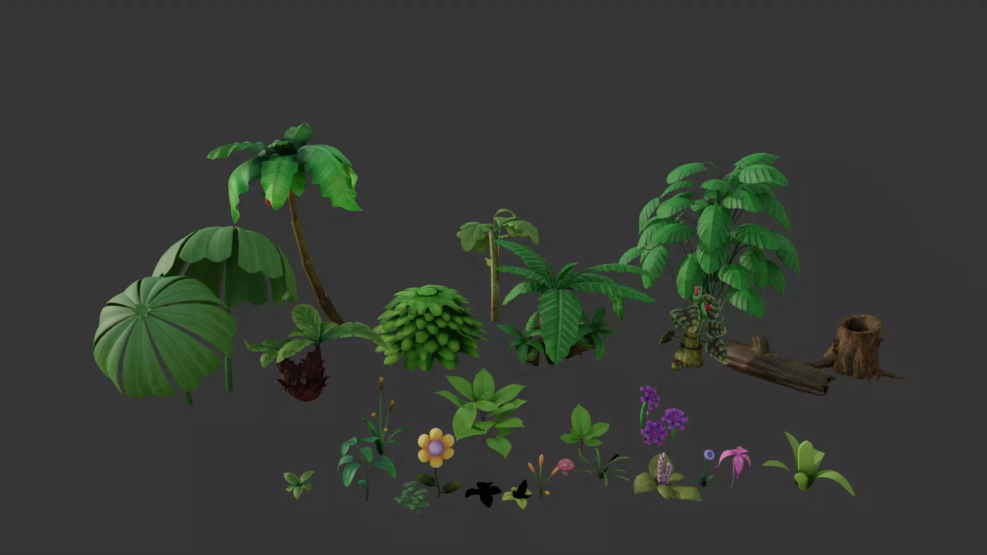 tropical plants 3D model_0