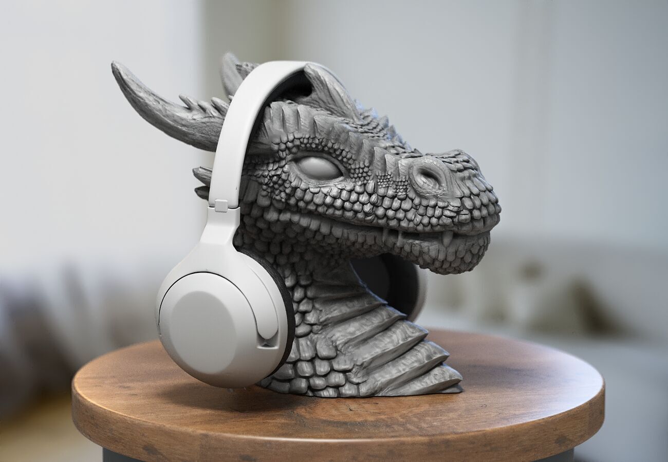 Dragon Headphone Stand  Dragon Headset Stand  Perfect Gamer  3D print model_4
