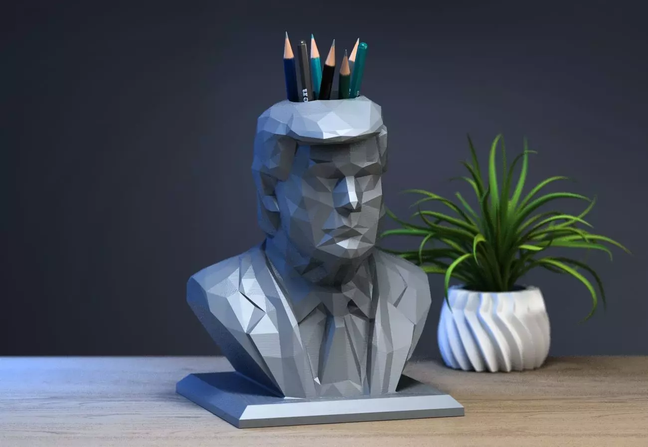 president trump low-poly pen holder 3D print model