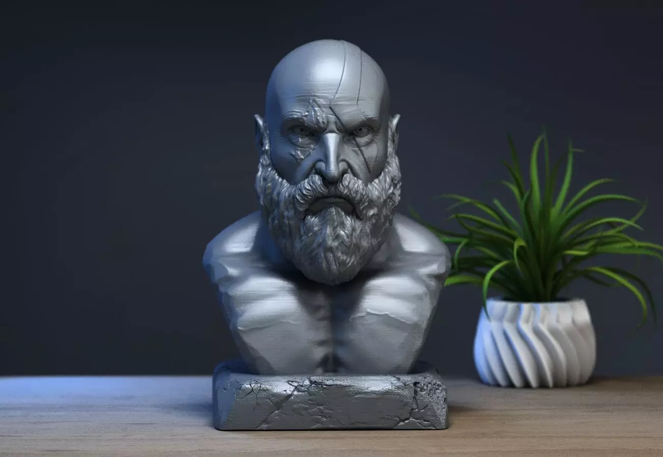 Kratos figure God Of War Kratos Bust Video Game Figure 3D print model