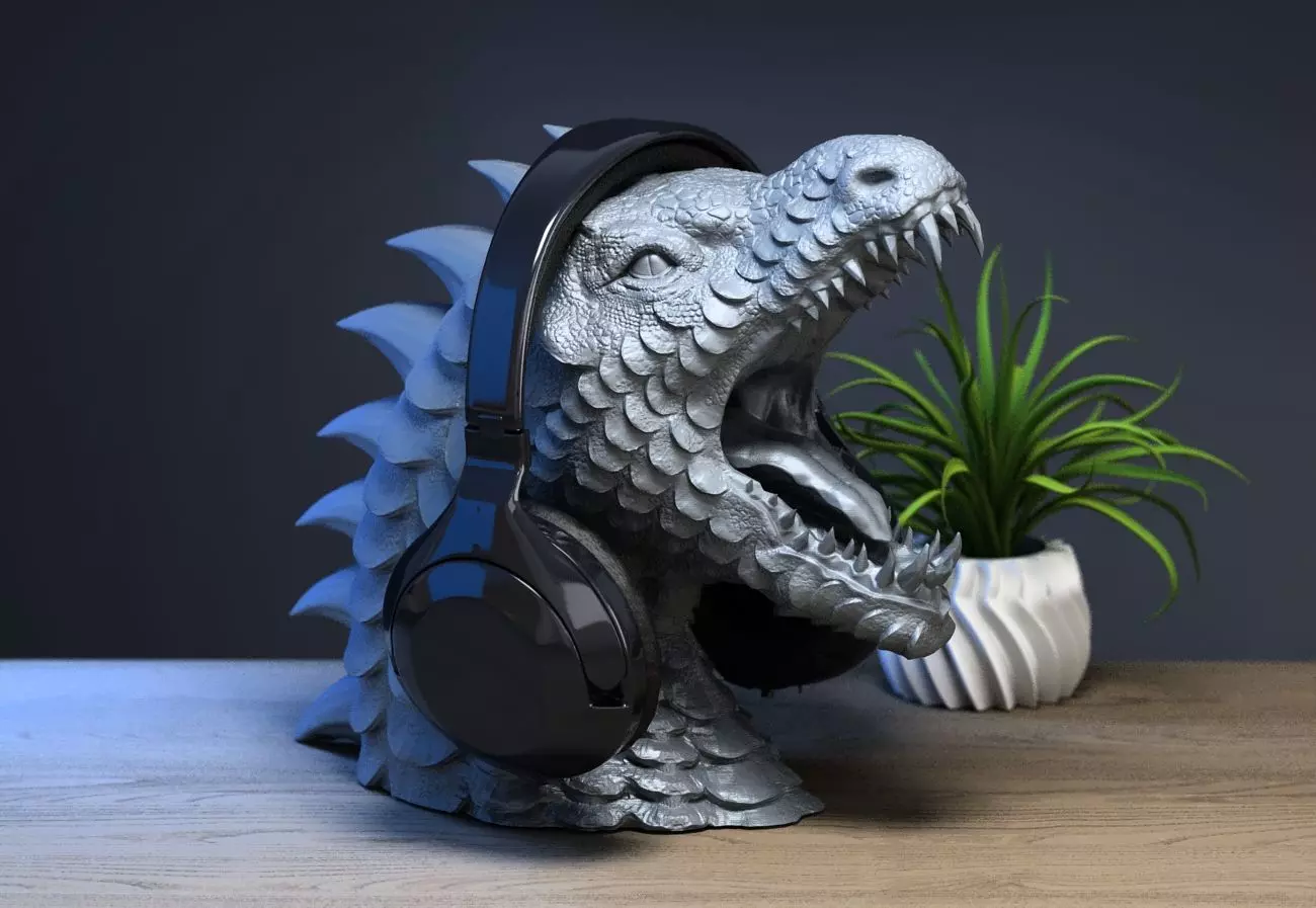 Dragon Headphone Stand  Dragon Headset Stand  3D print model_0