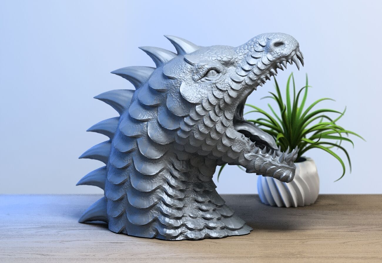 Dragon Headphone Stand  Dragon Headset Stand  3D print model_3