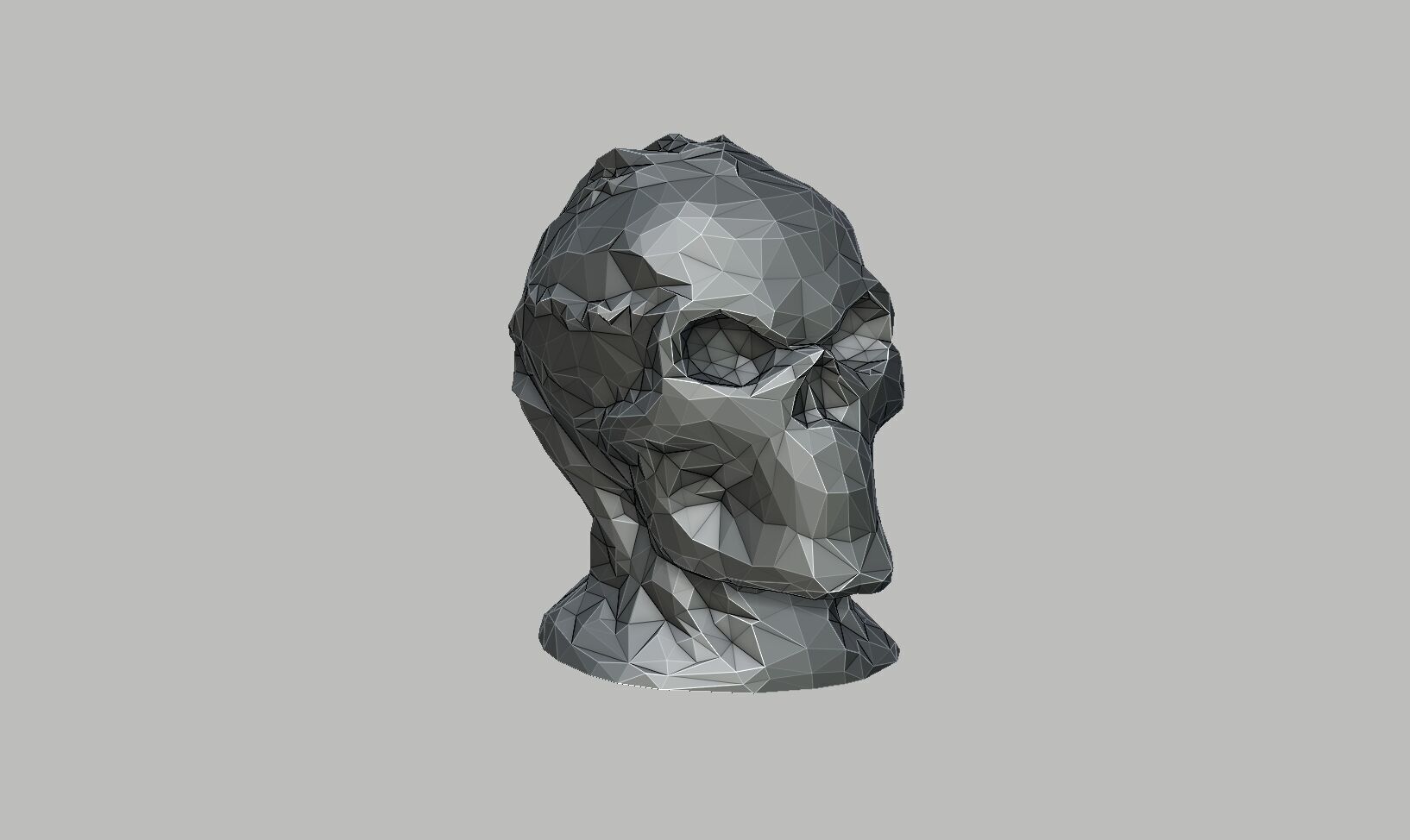 Low-poly Robot Skull Headphone Stand Cyborg Headset Stand 3D print model_5