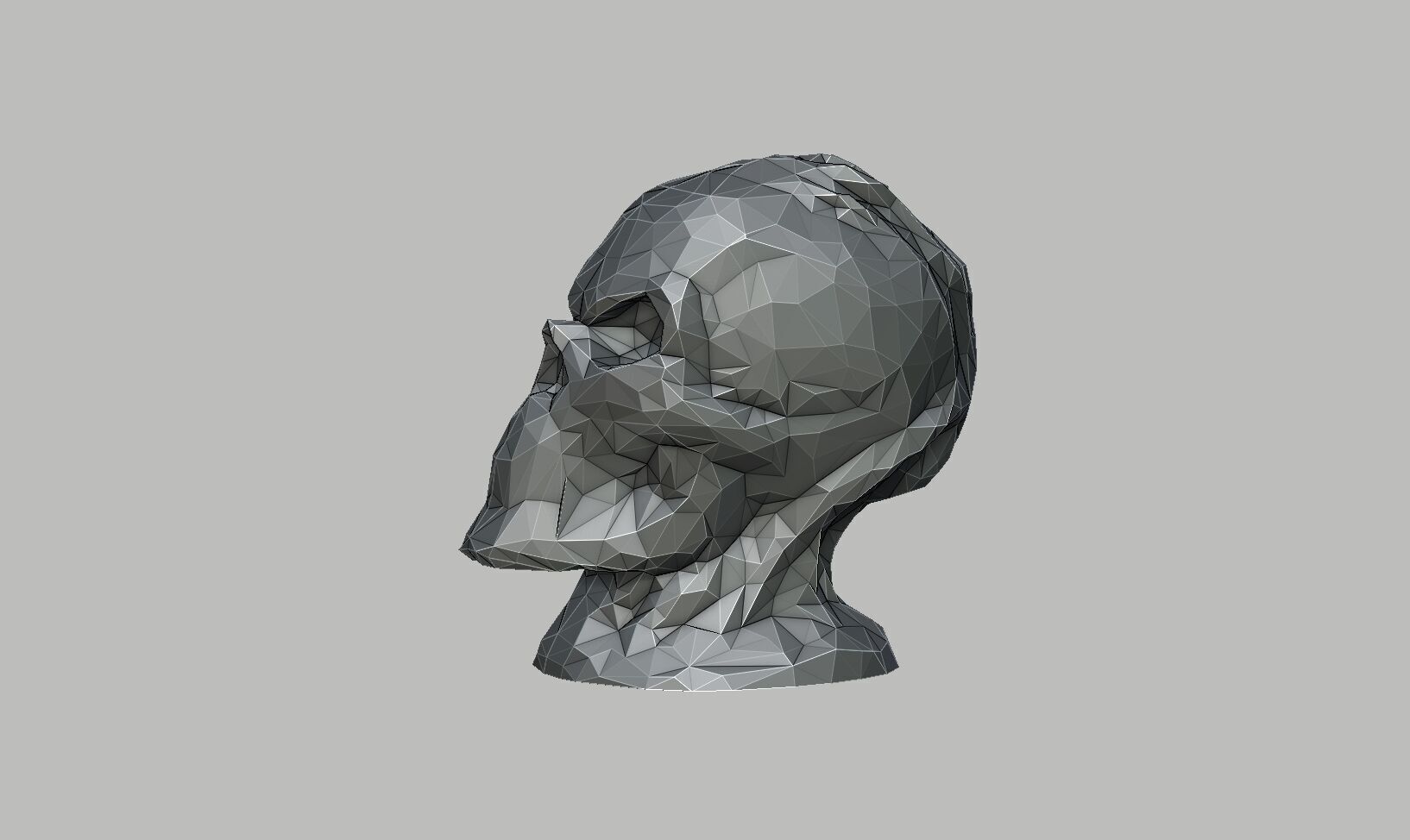 Low-poly Robot Skull Headphone Stand Cyborg Headset Stand 3D print model_9