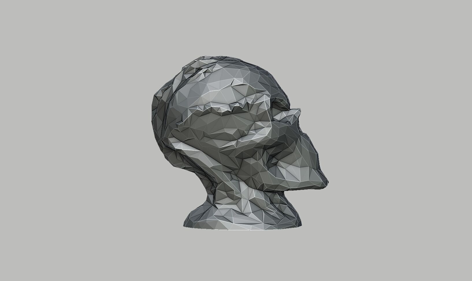 Low-poly Robot Skull Headphone Stand Cyborg Headset Stand 3D print model_7