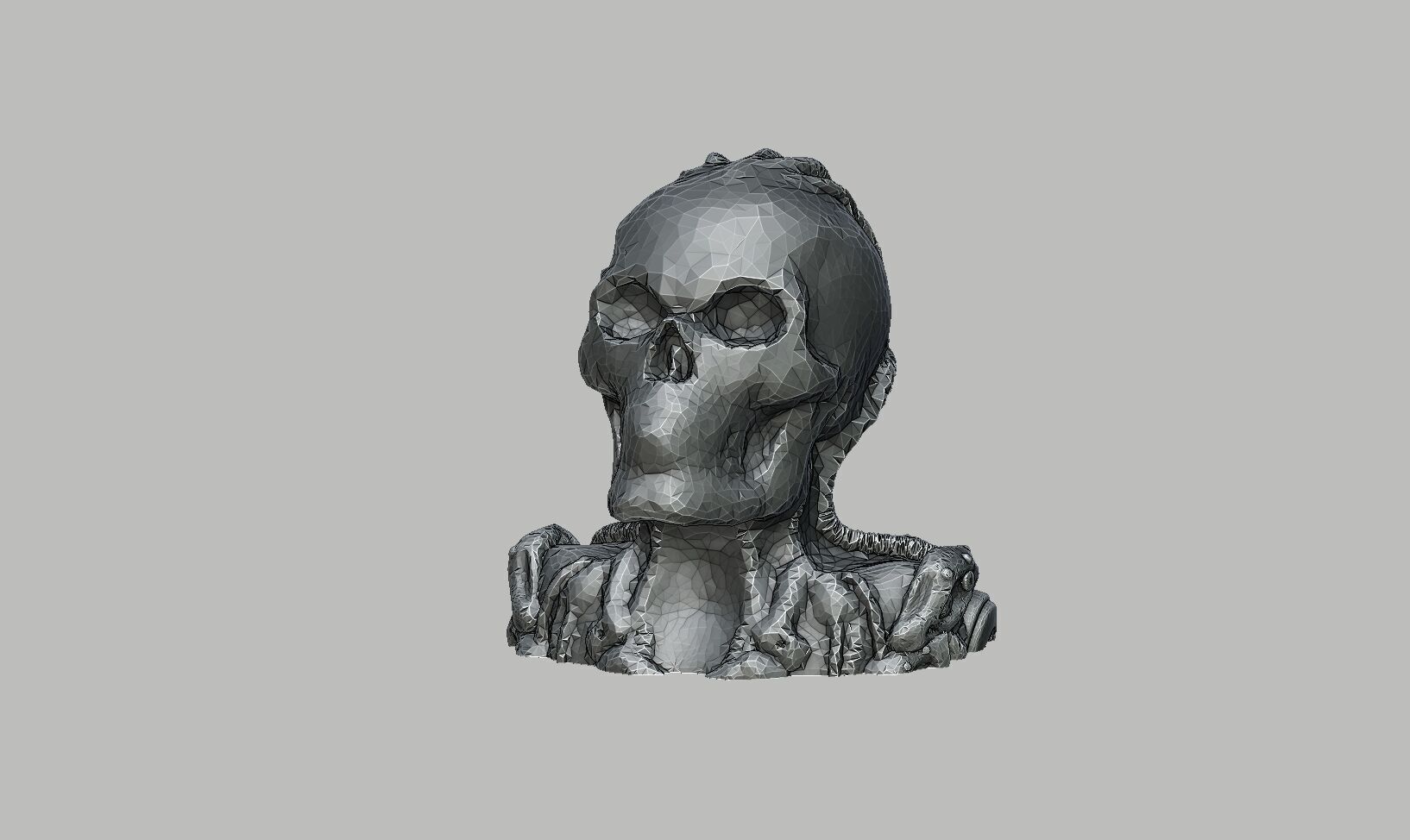 Low-poly Robot Skull Headphone Stand Cyborg Headset Stand 3D print model_11