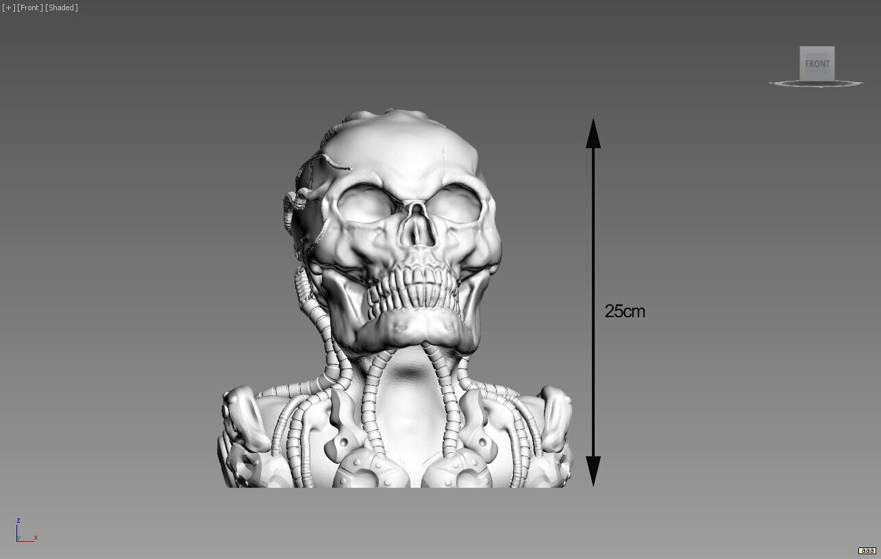 Robot Skull Headphone Stand Cyborg Headset Stand 3D print model_4