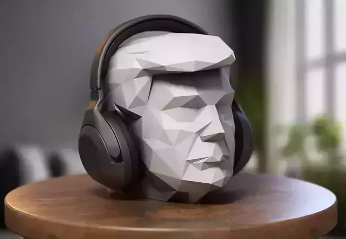 president trump low-poly headphone stand Headset Stand