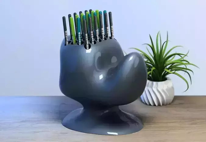 minimal modern pen holder Cyborg pen holde 3D print model